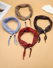Load image into Gallery viewer, Paisley Beaded Skinny Scarf