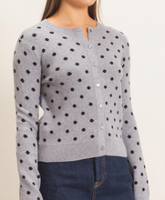 Load image into Gallery viewer, Gray Polka Dot Button Down Cardigan