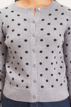 Load image into Gallery viewer, Gray Polka Dot Button Down Cardigan