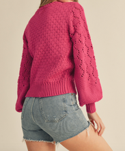 Load image into Gallery viewer, Pomegranate Puff Sleeve Sweater