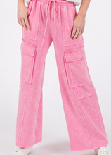 Load image into Gallery viewer, Black Scuba Mineral Washed Cargo Lounge Pants