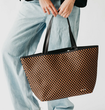 Load image into Gallery viewer, Checkered Coffee Checker Woven Tote Bag