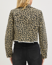 Load image into Gallery viewer, Animal Print Denim Jacket w/ Fray Hem