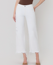 Load image into Gallery viewer, White Crop Wide-Leg Jeans