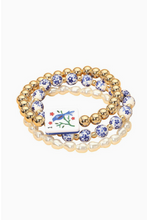 Load image into Gallery viewer, Mahjong Floral Pearl Bead Stretch Bracelet Set