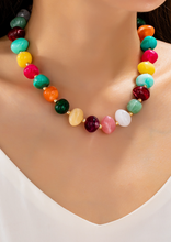 Load image into Gallery viewer, Jewel Tone Beaded Statement Necklace