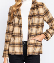 Load image into Gallery viewer, Taupe Plaid Blazer