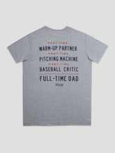 Load image into Gallery viewer, Men's Gray Baseballism Full-Time Dad Tee