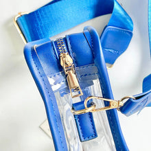 Load image into Gallery viewer, KC Clear & Blue Trim Stadium Bag