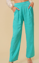 Load image into Gallery viewer, Blue Satin Leg Pants