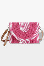 Load image into Gallery viewer, Striped Straw Cluth/Crossbody
