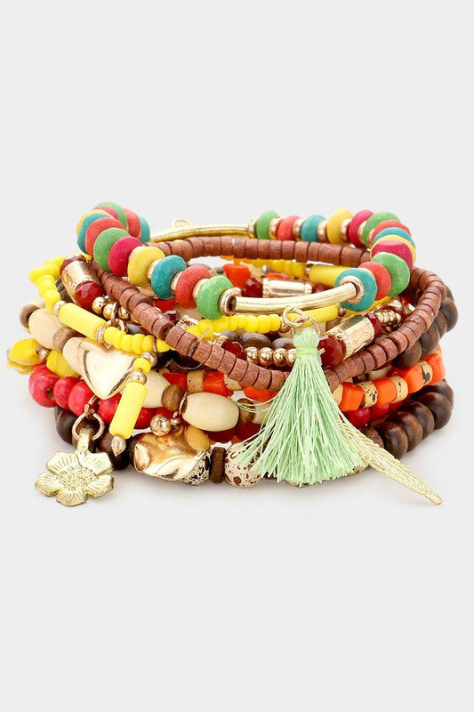 Wood Bead Bracelet Set