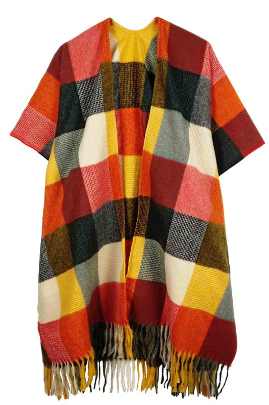 Red & Yellow Plaid Kimono