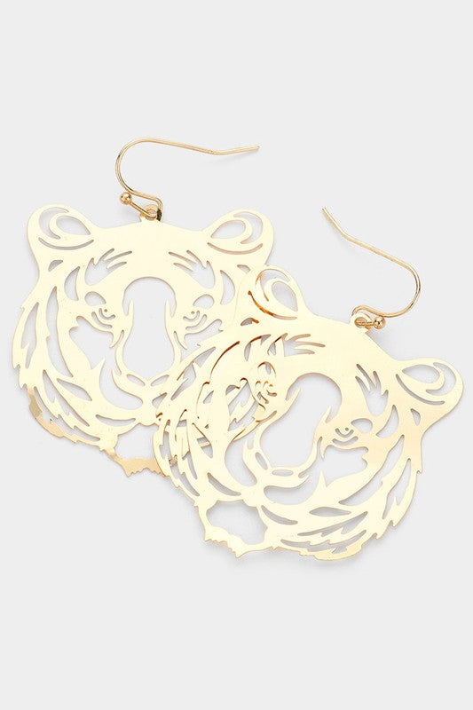 Gold Tiger Earrings