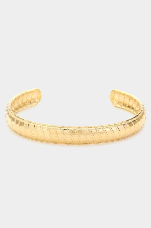 Gold Textured Cuff Bracelet