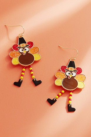 Thanksgiving Turkey Dangle Earrings