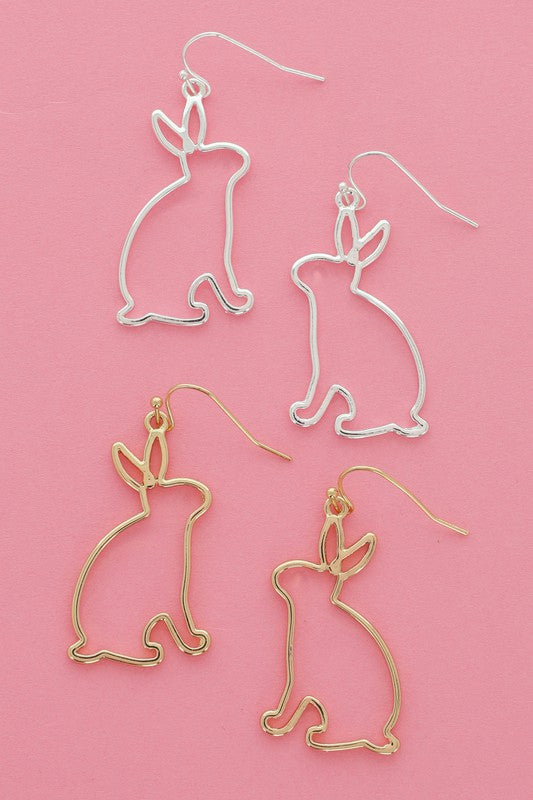 Bunny Metal Cutout Dangle Earrings