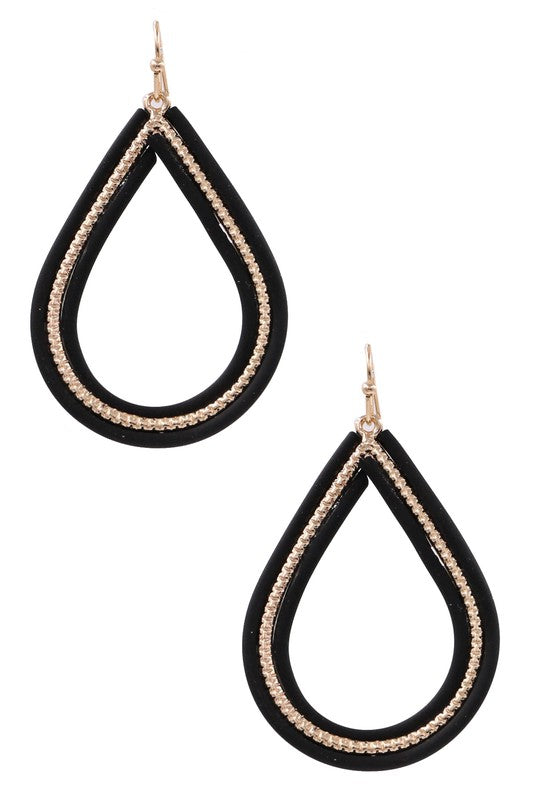 Black & Gold Teardrop Earrings