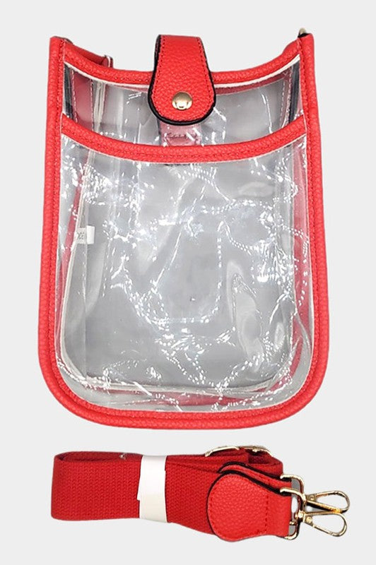 Red Clear Crossbody w/ Magnetic Closure