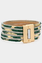 Load image into Gallery viewer, Green &amp; Gold Wrap Bracelet
