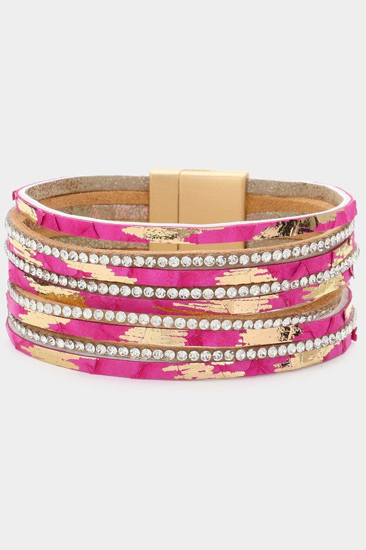 Pink & Gold Wrap Bracelet
