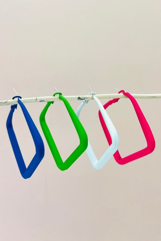 Colored Square Hoop Earrings