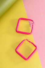 Load image into Gallery viewer, Colored Square Hoop Earrings
