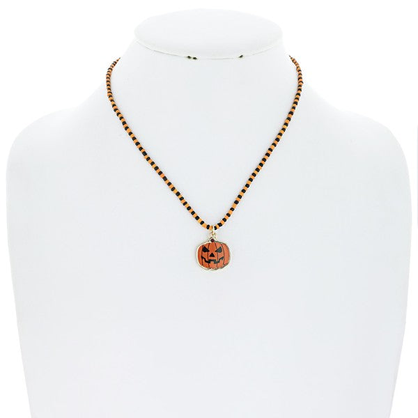 Pumpkin Black & Orange Necklace