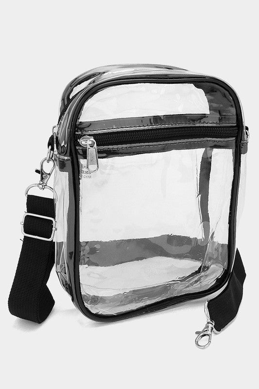 Black Basic Clear Crossbody Bag