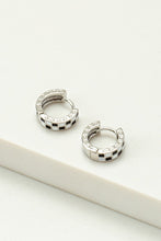 Load image into Gallery viewer, Checker Huggie Hoop Earrings
