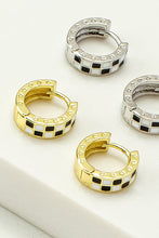 Load image into Gallery viewer, Checker Huggie Hoop Earrings
