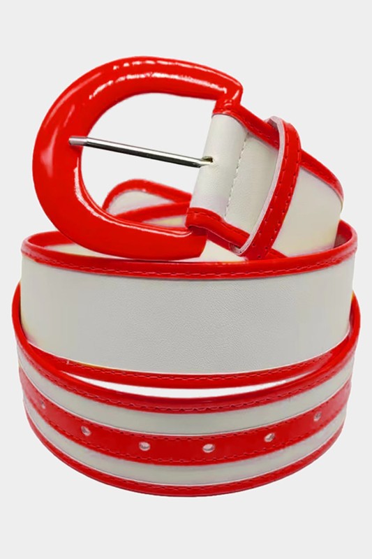 White & Red Trim Belt