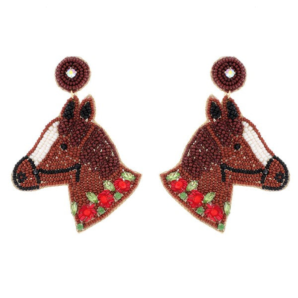 Horse Beaded Earrings