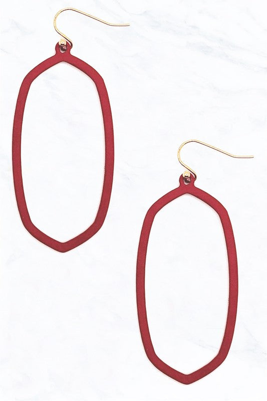 Red Oval Earrings