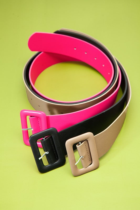 Leather Square Buckle Belt