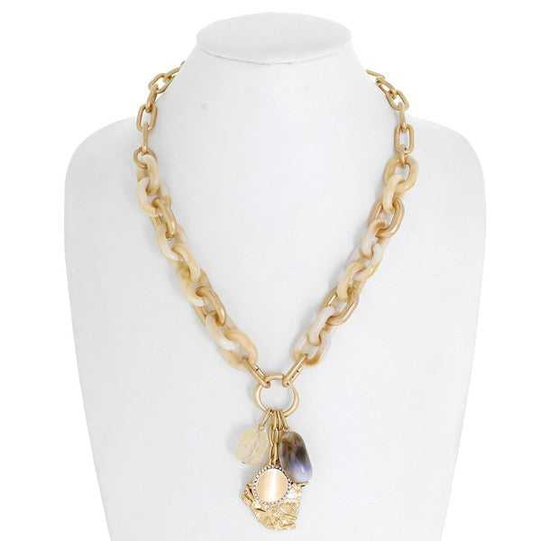 Boho Multi-Charm Paperclip Necklace