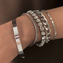Load image into Gallery viewer, Gold or Silver Chain Link Bracelet Set
