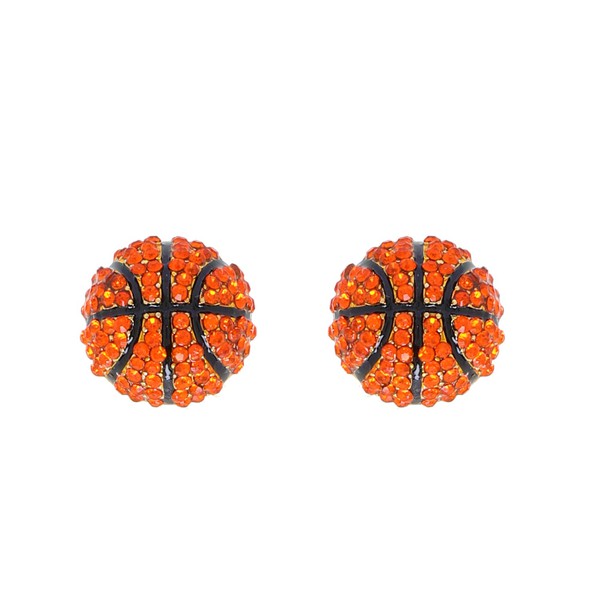 Basketball Jeweled Stud Earrings