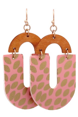 Pink & Gold Arch Earrings