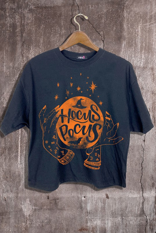 Black & Orange Hocus Pocus Long Crop T-Shirt