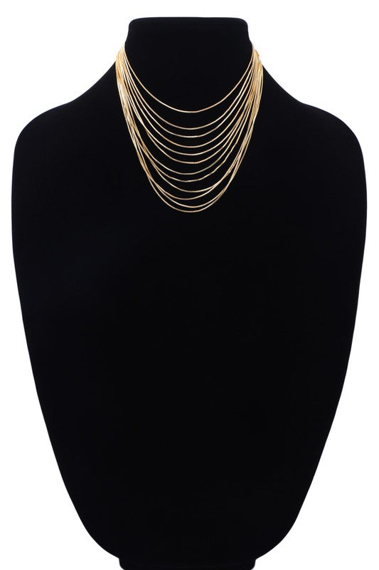 12 Layer Gold Chain Necklace