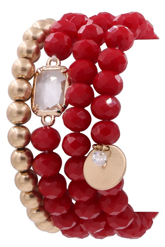 Red & Gold Bracelet Set