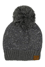 Load image into Gallery viewer, Sequin C.C. Pom Beanie
