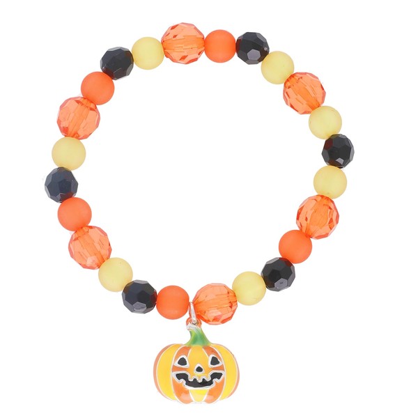 Jack O'Lantern Bead Bracelet