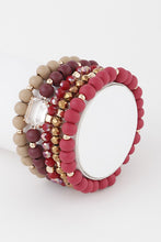 Load image into Gallery viewer, Red Multi Crystal Beaded Bracelet Set
