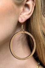 Load image into Gallery viewer, Ivory Wood Ring Earrings
