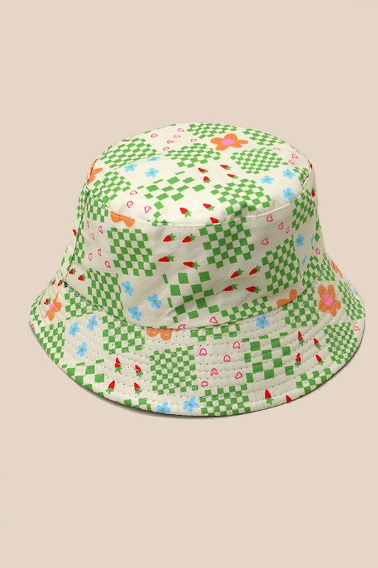 Green Checker & Summer Fun Bucket Hat