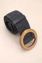 Load image into Gallery viewer, Wooden Buckle Woven Rattan Stretch Belt
