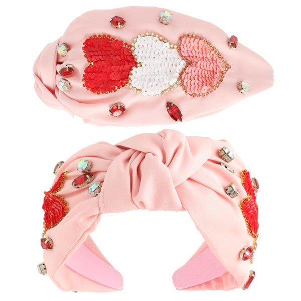 Valentine Heart Sequin Headbands