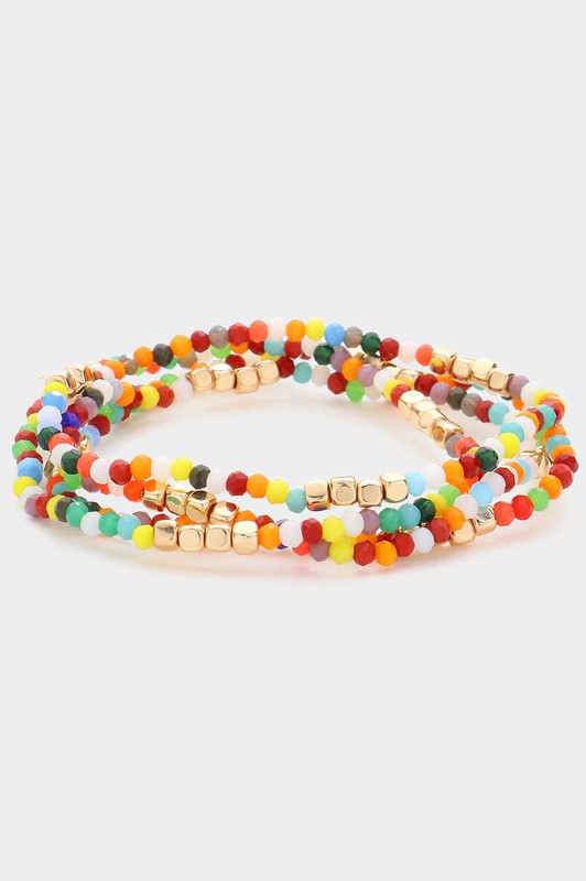 Multicolor Beaded Bracelet Set (3)